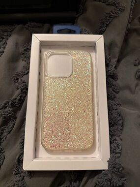 Insignia iridescent Pink Glitter Phone Case - Clear Edge - iPhone 13 Pro